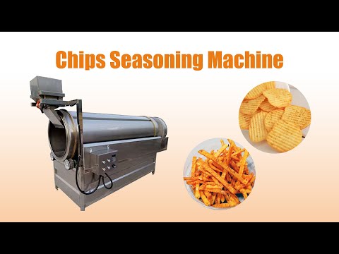 Máquina sazonadora de patatas fritas y chips de plátano con gran capacidad de 1000-1500 kg/h (tipo tambor giratorio)