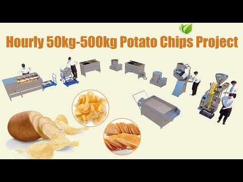 Projeto de batatas fritas de 50kg-500kg por hora | fornecedor de soluções de produção de batatas fritas com bom design