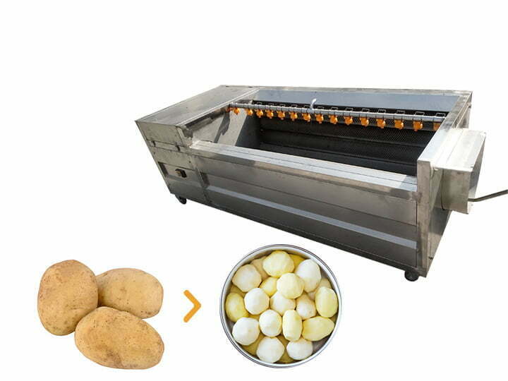 Brush potato washing and peeling machine - Potato chips machine