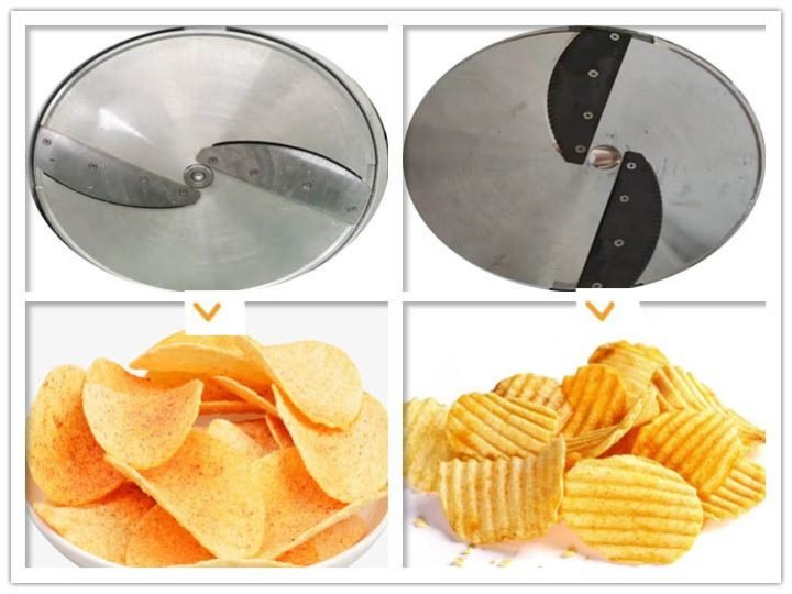 Potato chips slicer machine blades and two kinds of potato chips 1