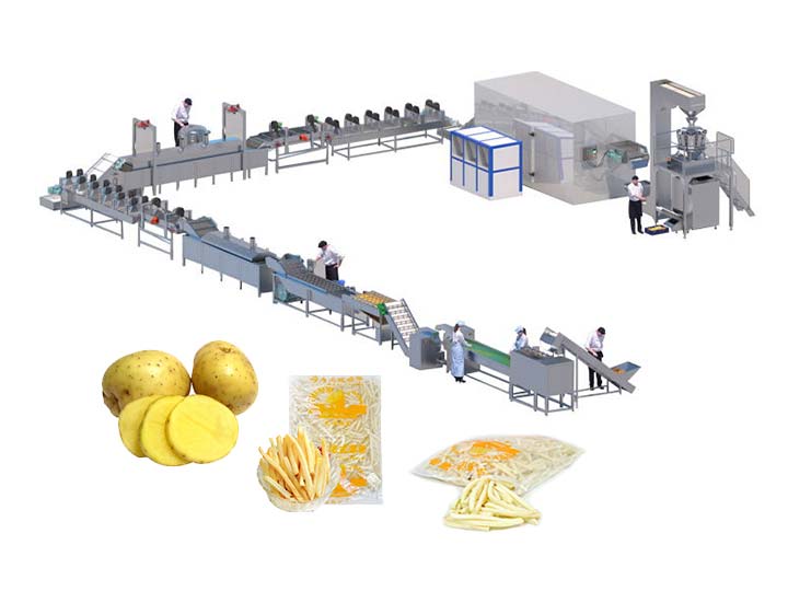 fabricação completa de planta de processamento de batatas fritas congeladas