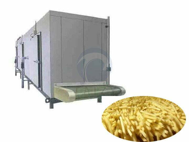 French fries tunnel freezing machine